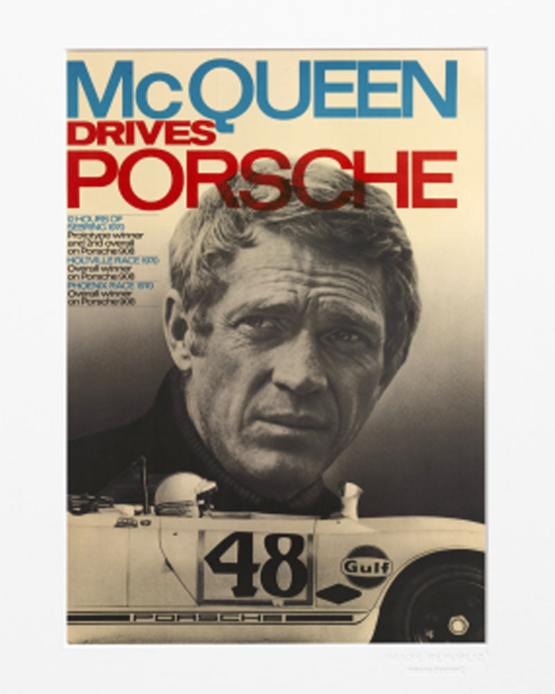 Affiche mcqueen porsche 30x40