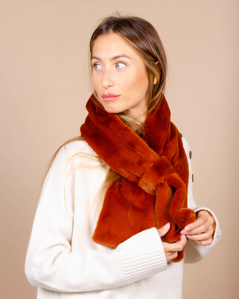Echarpe lea clement couleur Cognac